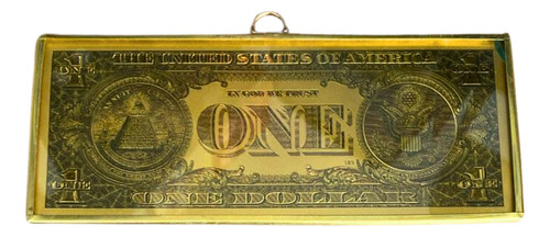 Billete 1 Dólar Dorado Buena Suerte Y Abundancia,16cm,