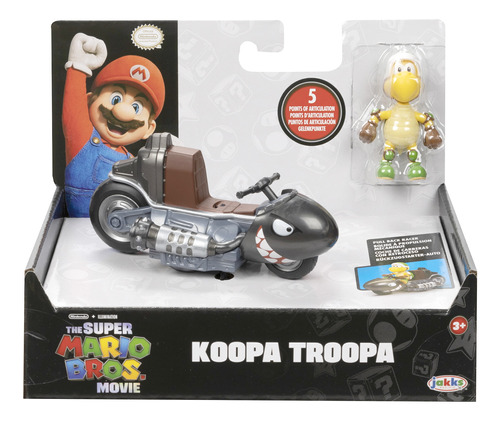 Figura Y Vehículo Koopa Troopa 2.5'' Super Mario Bros