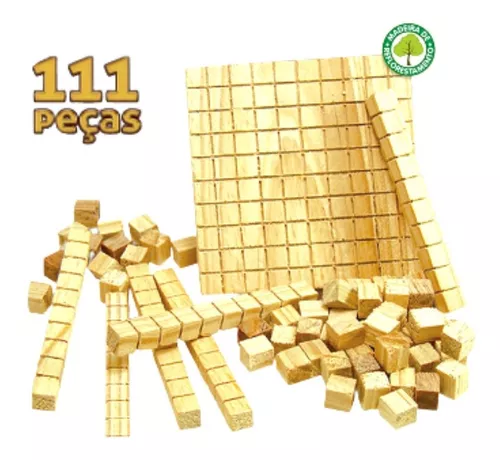 Jogo Didático De Madeira Material Dourado 111 Peças - Vou Comprar