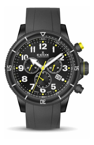 Edox 10227 37njca Njb Reloj De Cuarzo Negro Chronorally S