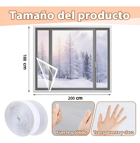 Aislante Transparente Para Ventanas Reutilizable 188x200cm
