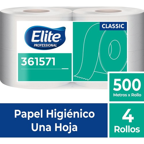 Papel Higiénico Elite Ahorro Classic 500  Metros 4 Rollos