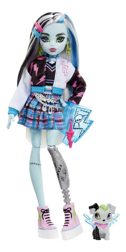 Monster High Muñeca Frankie Stein Con Accesorios Y Mascota.