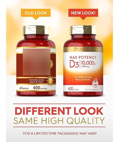 Vitamina D3 10000 Ui 25 Mcg Carlyle 400 Capsulas Blandas Sab