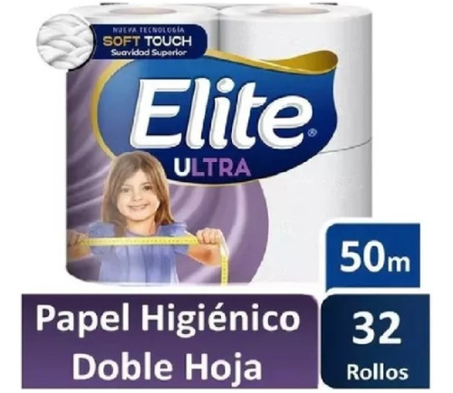 Papel Higiénico Elite 50 Mts Doble Hoja 32 Rollos Lv2