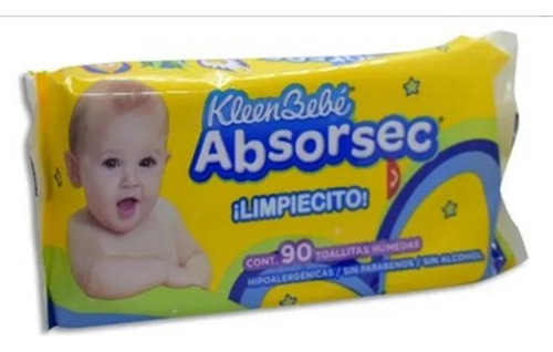 Kleen Bebe Absorsec 90 Toallitas Humedas