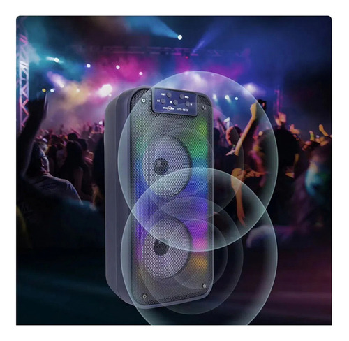 Caixa De Som Portatil Bluetooth Fm Usb Recarregavel Usb Rgb