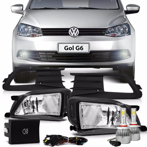 Kit Farol Milha Neblina Gol G6 + Kit Led H8 6000k