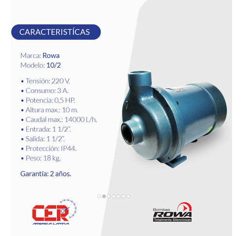 Bomba Circuladora Rowa 10/2 23 A 40 Radiadores Calefaccion