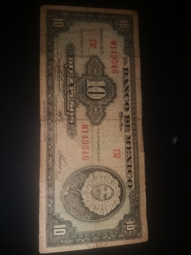 Billete De 10 Pesos Tehuana Año 1961