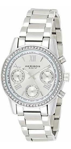 Akribos Xxiv Ak872ss Mujeres Ronda Dial De Plata Crystal