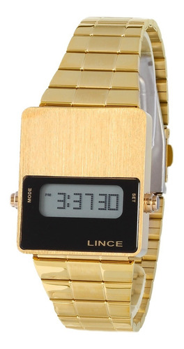 Relogio Lince Feminino Digital Sdg4633l Dourado Quadrado Cor do fundo Positivo