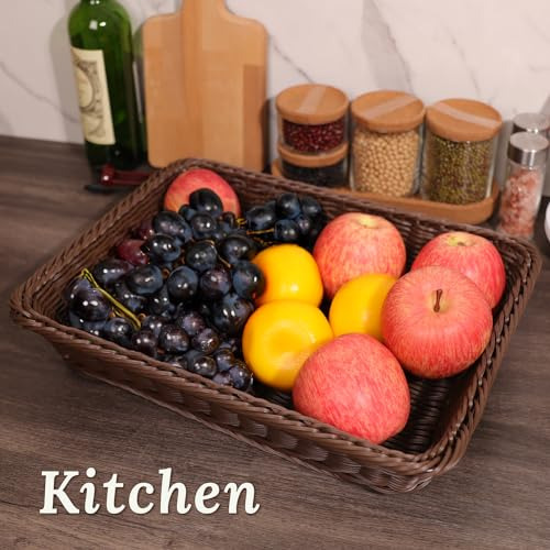 Cesta Rectangular De Mimbre Para Almacenamiento 2 Piezas