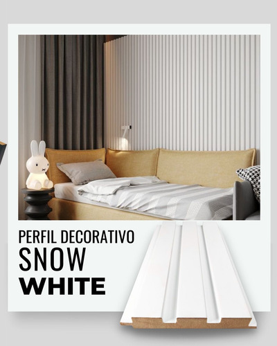 Art Wall Panel Mdf Snow White Blanco Decorativo 280x12 