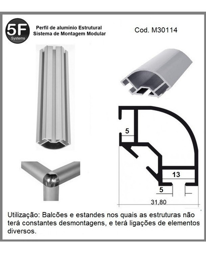Imagem 3 de 4 de Perfil Estrutural De Alumínio Abaulado