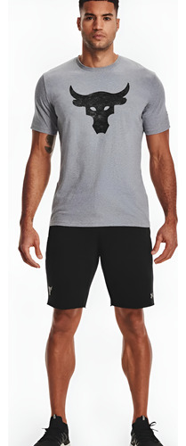 Short Under Armour Project Rock Hombre Algodón Terry Negro