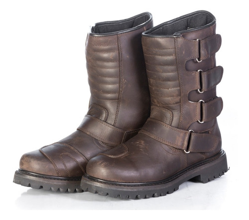 Bota Retro Gb1 Cafe Bikeren Piel Suela Antiderrapante 