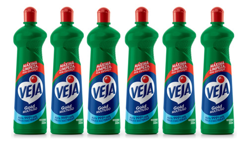 6 Unid. Limpador Multiuso Veja Gold Squeeze 500ml Campestre