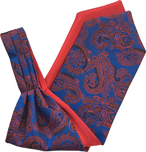 Corbata Ascot De Satén Con Estampado De Cachemira - Azul Re