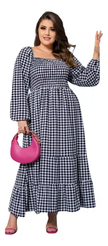 Vestido xadrez cheap feminino mercado livre