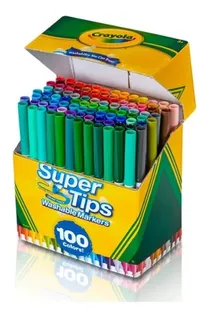 Plumones Lavables Dibujo Colores Crayola Super Tips 100 Pzas