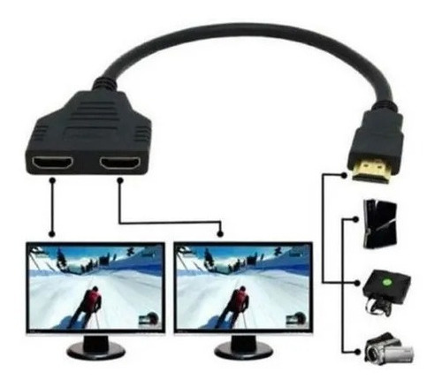 Imagen 2 de 9 de Splitter Hdmi 1x2 Adaptador Divisor