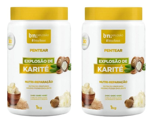 Creme Para Pentear Beleza Natural 1kg Explosao Karite- 2un