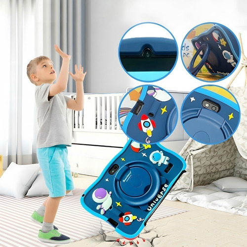 Tablet Infantil Kids Para E Menina Menino 4gb Ram + 64gb Tamanho Da Tela 8,1 Premiun Youtube Cor Azul