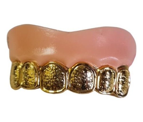 Dentadura Estilo Rapper Hip Hop Cor Ouro Fantasia- Kit 2un