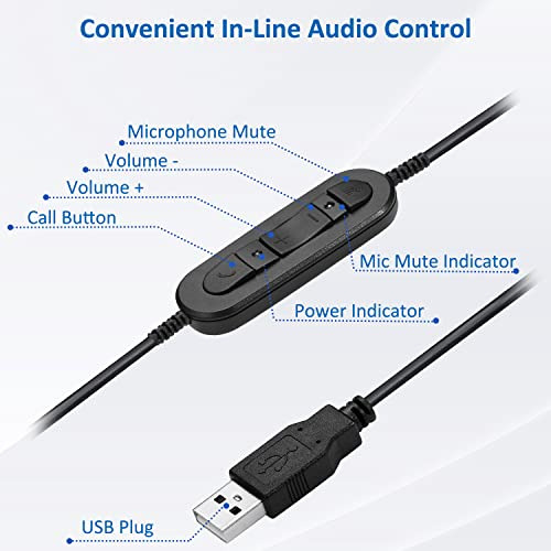 Headset Usb Con Micrófono Para Pc - Cancelación De Ruido -