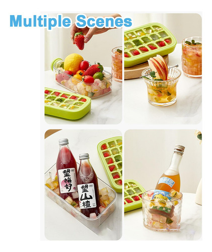Ice Cube Bottle Con Popote, Bandeja De Hielo Y Botella De
