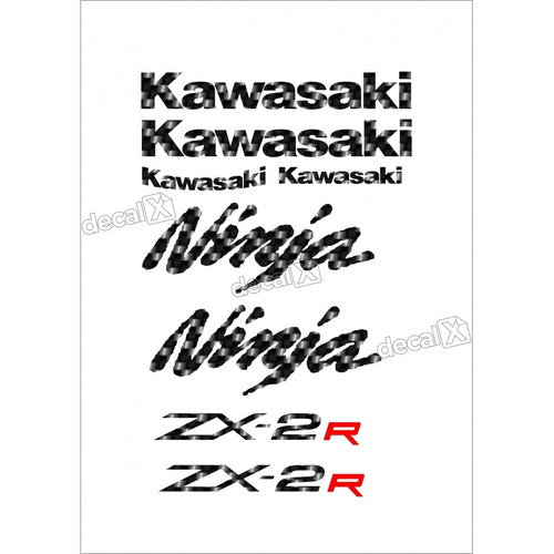 Faixa Emblema Adesivo Kawasaki Ninja 250r Zx 2r 25016 Zx2r