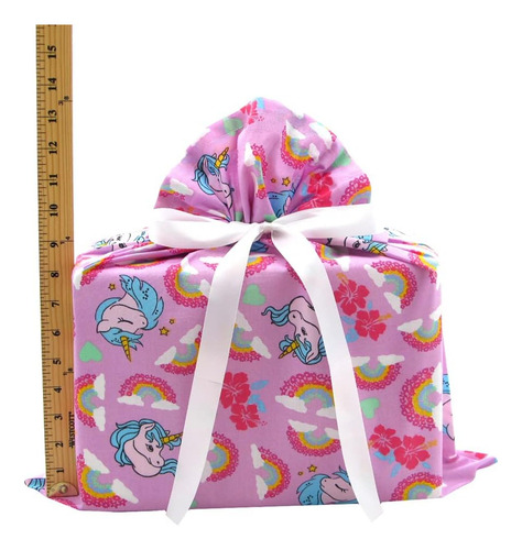 Vzwraps Bolsa De Regalo De Tela Reutilizable De Unicornios Y