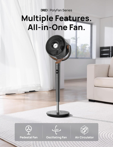 Ventilador Dreo Para Quarto, Ventilador Oscilante De 120 °