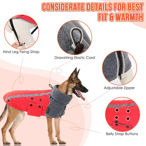 Abrigo De Invierno Para Perros Cálido Forro Polar Chaqueta P