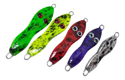 Imagem 6 de 8 de 5 Isca Artificial Fundo Jumping Jig Sapinho, 5 Suporte Hook