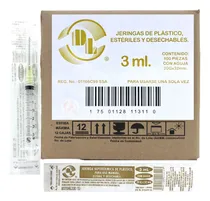 Comprar Jeringa De Plástico 3 Ml Con Aguja 20x32 Caja Con 100 Dl