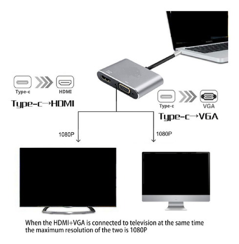 Adaptador Multipuerto () A Adaptador Múltiple 4k Vga