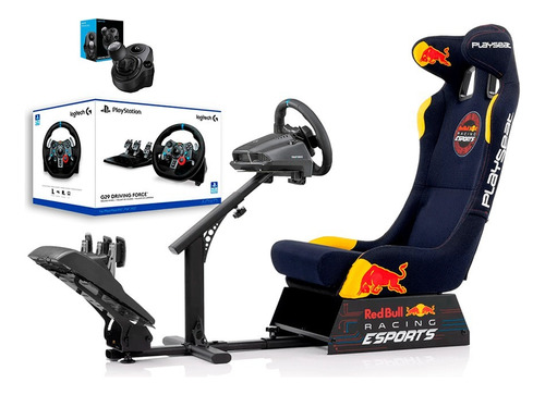 Playseat Evolution Pro - Red Bull + Timon G29 + Shifter Color Azul