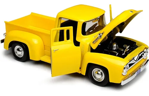Motormax Ford F-100 Pickup Modellauto – Gelb, 1:24, 1953–1956 – Mit öffnenden Türen & Drehbaren Rädern
