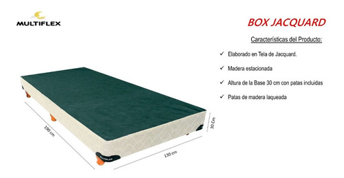 Imagen 2 de 8 de Base Sommier Multiflex Box 2 Plazas 130 - 140 Cm Cama