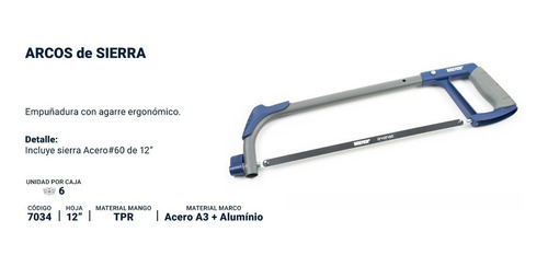 Arco Sierra Manual Bremen Tubular 300mm Con Hoja Cod. 7034