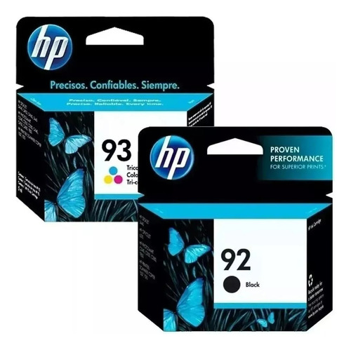 Kit Cartuchos Originais Hp 92 Preto E 93 Color Novo P 7850