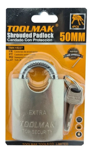 Candado De Seguridad Con Proteccion Acero 50mm Toolmak