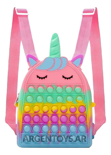 Pop It Mochila Unicornio Cierre Antiestres Popit Cartera Color Arcoiris Multicolor