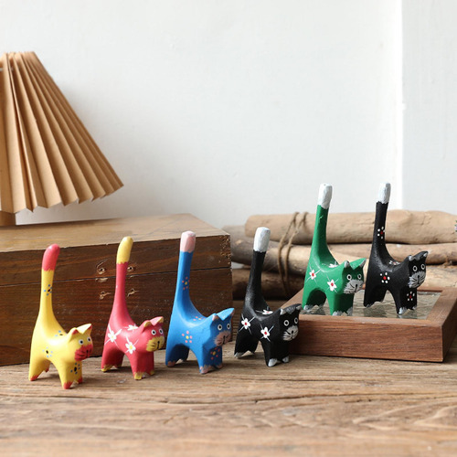 6x Figuras En Miniatura De Gato Esculturas De Animales,