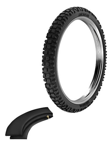 Kit Pneu Rinaldi 80/100-18 (d) Rt36 + Camara Rinaldi Rb18