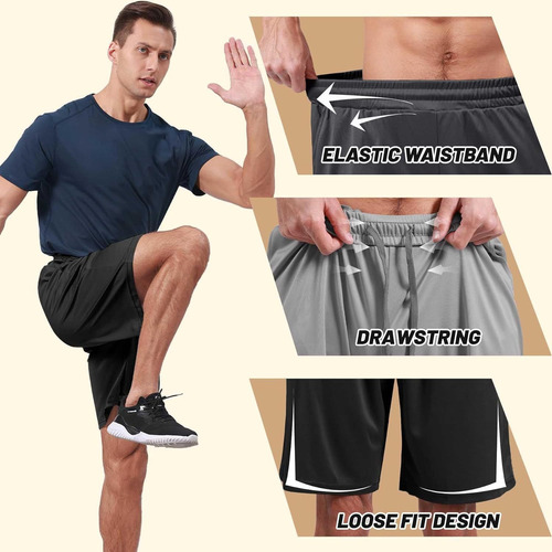 Shorts Suelto Licra Hombre Bolsa Para Celular Gimnasio Moda