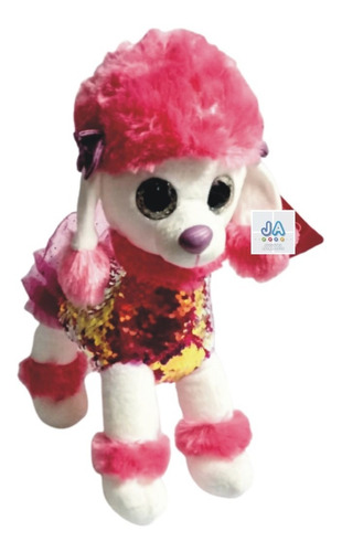 Perro Caniche De Peluche Grande Lentejuelas Con Tutu