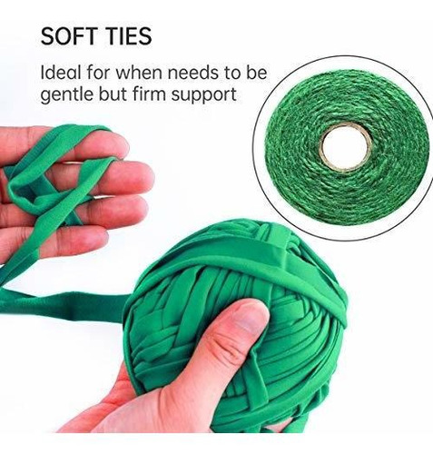 Qxuji 2 Pack Garden String Green Twine Soft Tie For